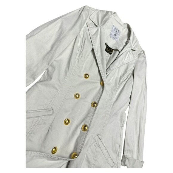 VIA UNICA Cotton Khaki Cargo Long Spring Fall Business Casual Jacket Coat Small - Picture 2 of 5